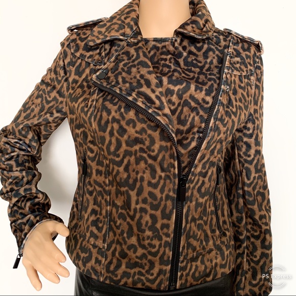 Romeo & Juliet couture leopard print moto jacket - Picture 5 of 8